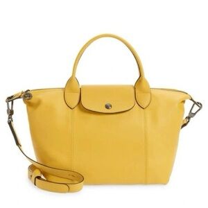 LONGCHAMP Le Pliage Cuir Leather Handbag Shoulder Bag